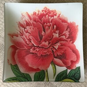 Ben’s Garden decoupage Plate with beautiful Peony Design